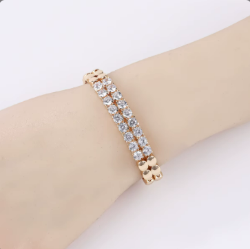Vanya 18K Gold Plated Statement Bracelet – Cubic Zirconia Accent – 18K Gold Plated, Perfect Gift for Her