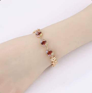 Minna Gold Plated Women’s Bracelet – 18K Shine with Cubic Zirconia Sparkle – 18K Gold Plated, Perfect Gift for Her