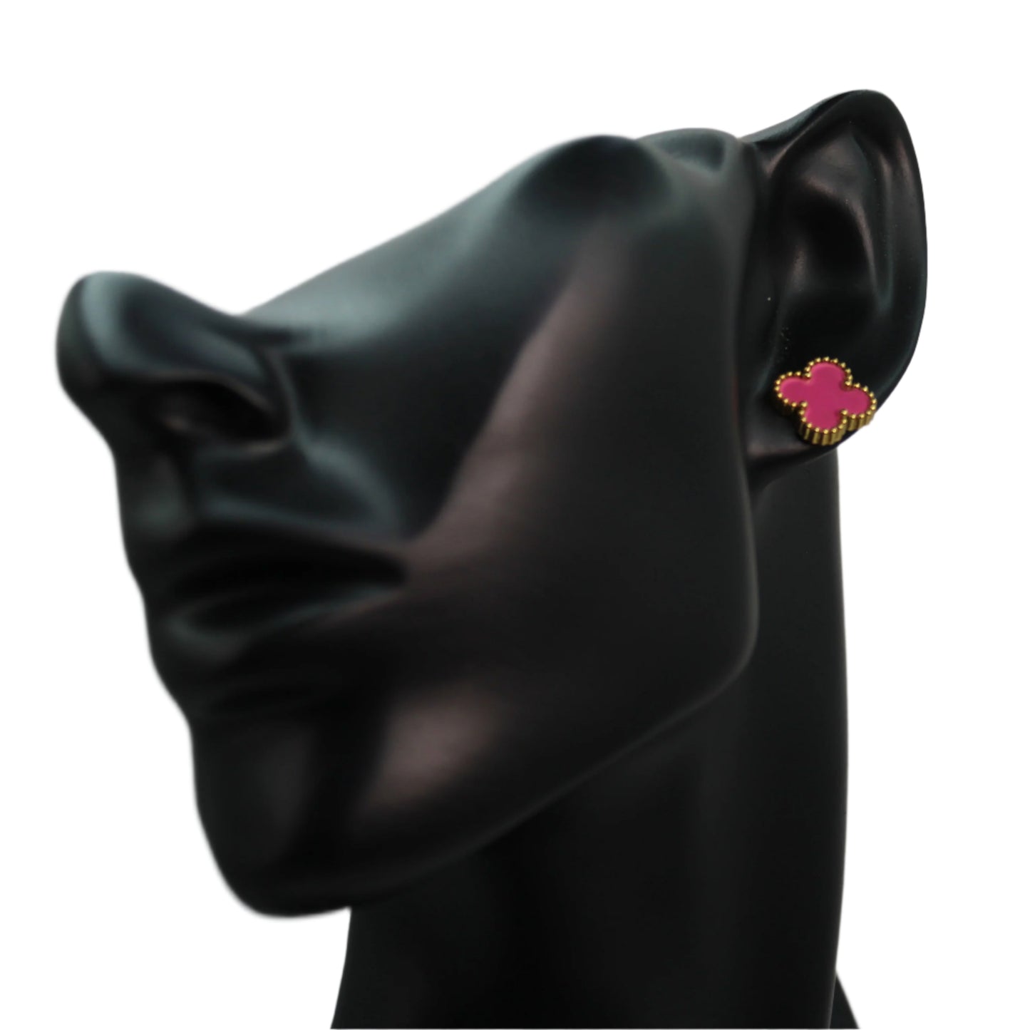 Clover Gold Plated Stud Earrings Waterproof Stainless Jewelry Gift Idea