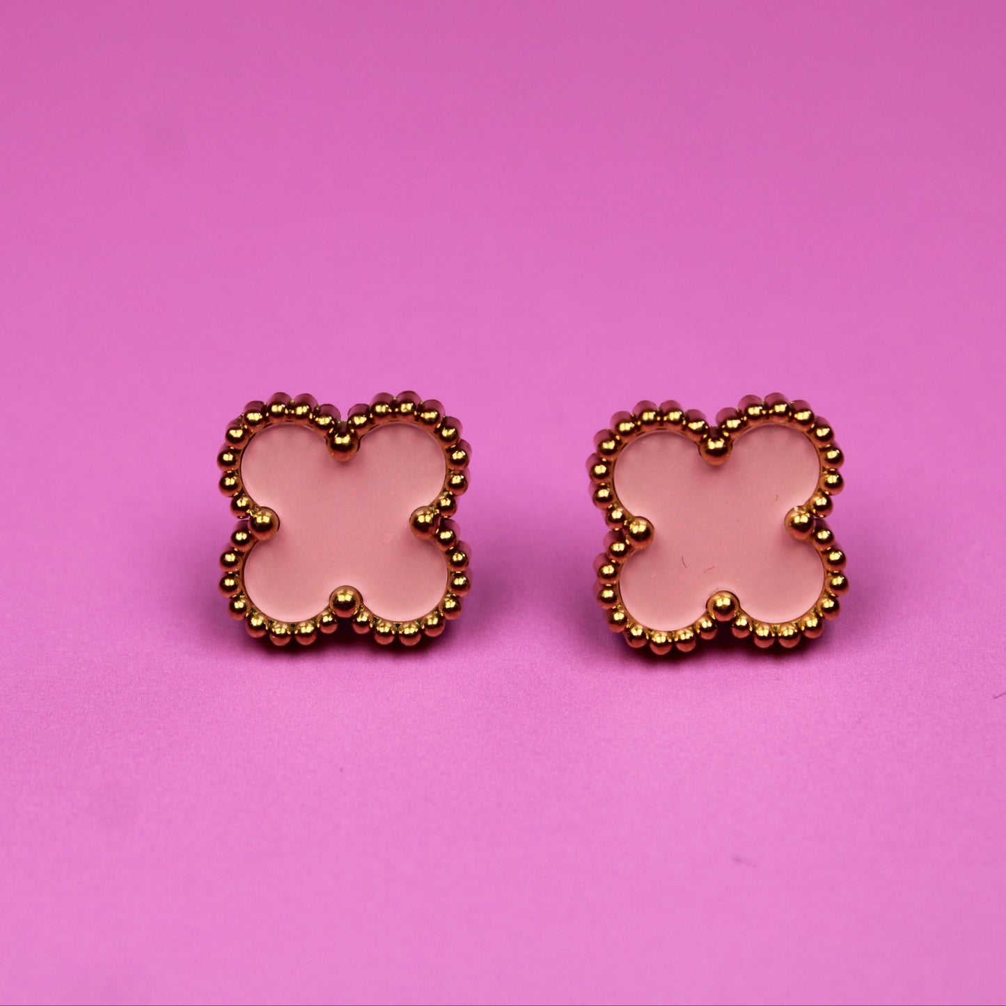 Clover Gold Plated Stud Earrings – Waterproof Stainless Steel – 18K Gold Plated, Perfect Gift for Her