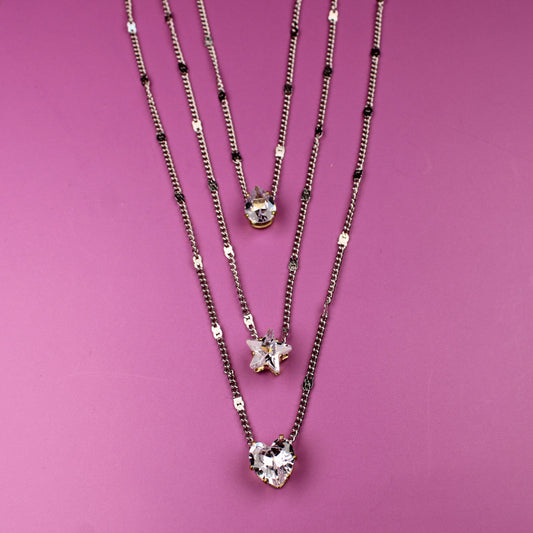 Vesta Multilayer Vintage Necklace Gold Silver Plated Jewelry Gifting