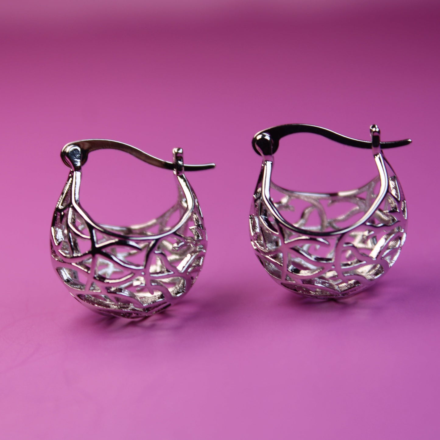 French Basket Weave Hoop Earrings - 18K Gold & Silver Plated – 18K Gold Plated, Perfect Gift for Her