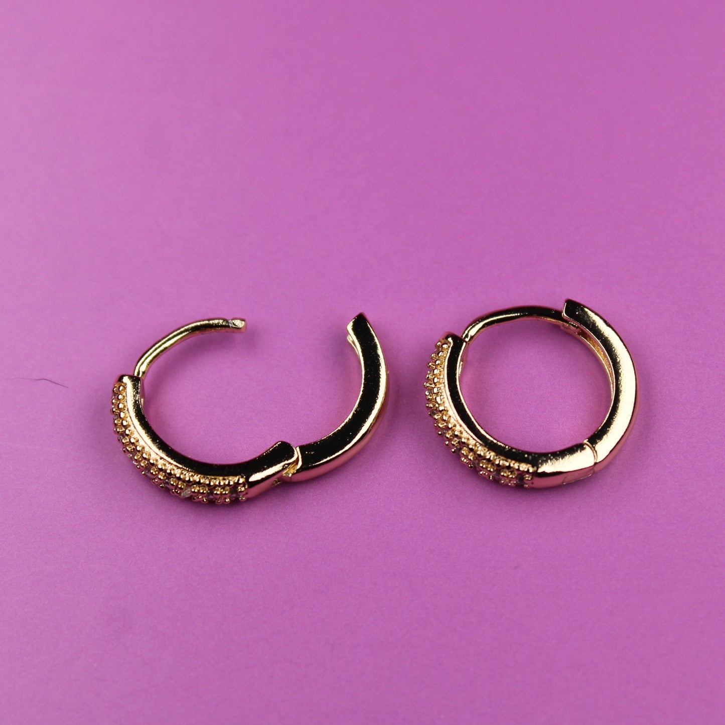Luxury Gold Plated CZ Hoop Earrings - Sparkling Round Crystal Circle Hoops – 18K Gold Plated, Perfect Gift for Her