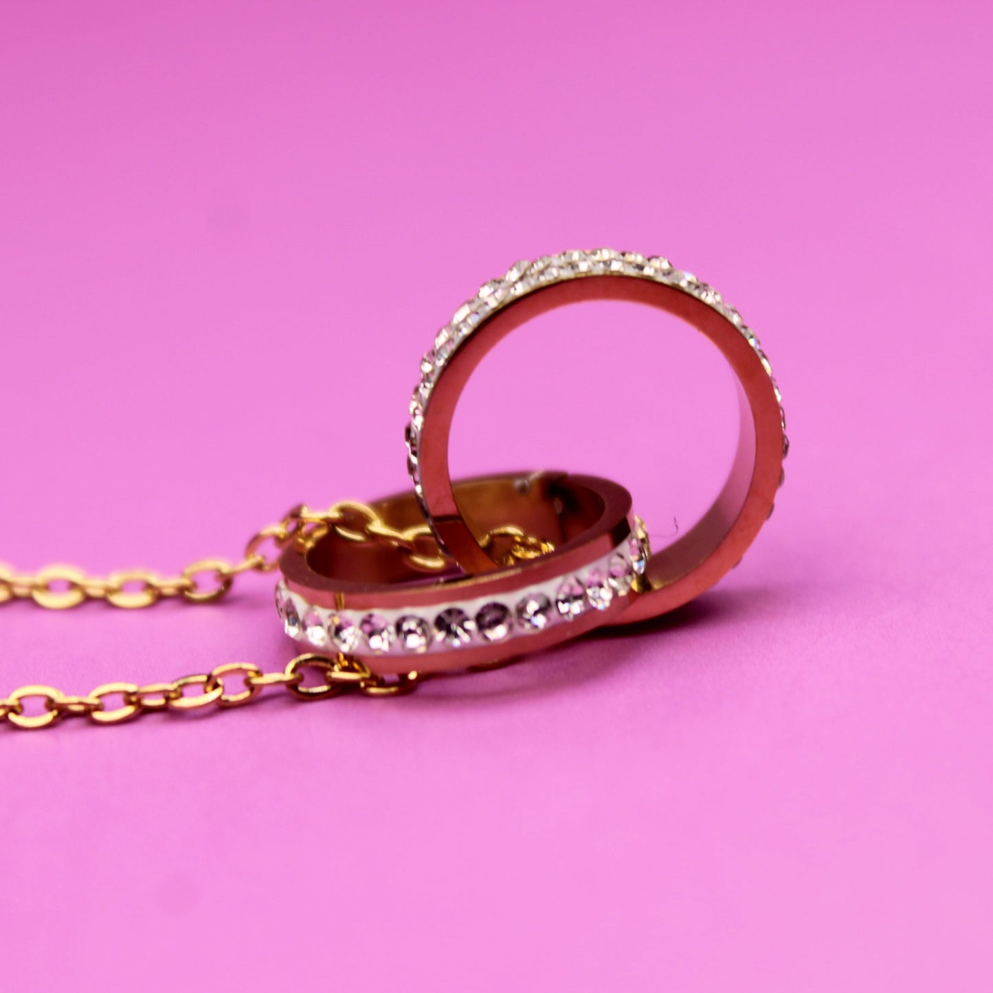 Circle of Sparkle Pendant – CZ Necklace in Gold-Plated Stainless Steel – 18K Gold Plated, Perfect Gift for Her