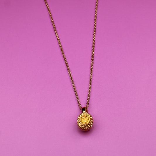 Necklace with a pendant on a pink background