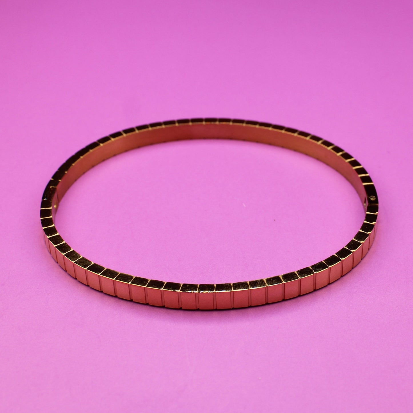 Metallic belt on a pink background
