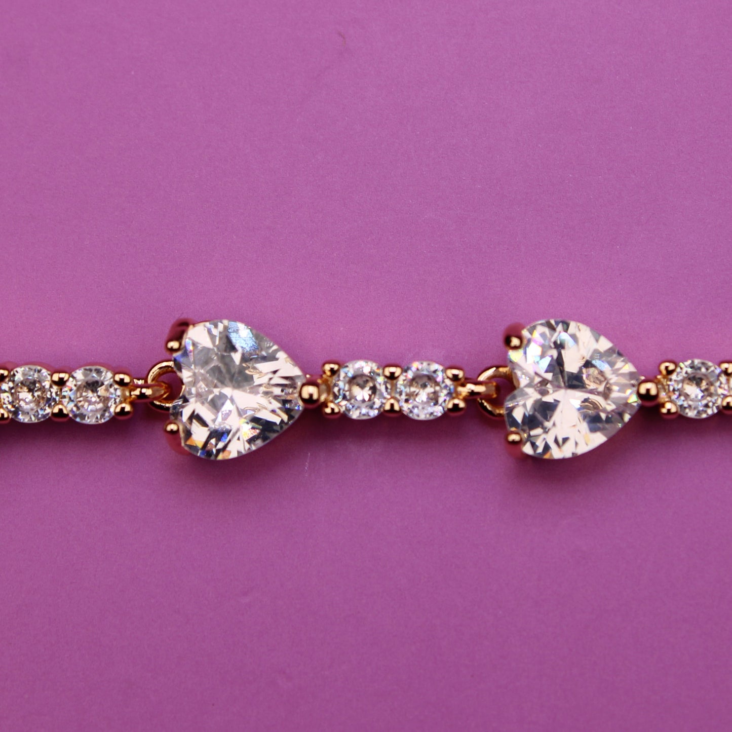 Diamond bracelet on a purple background