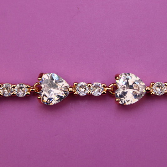 Diamond bracelet on a purple background