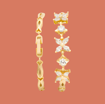 Gold earrings with clear stones