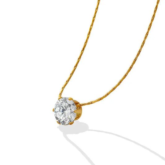 6-Claw Diamond Pendant Necklace – High-Grade Niche Luxury Clavicle Chain for Women