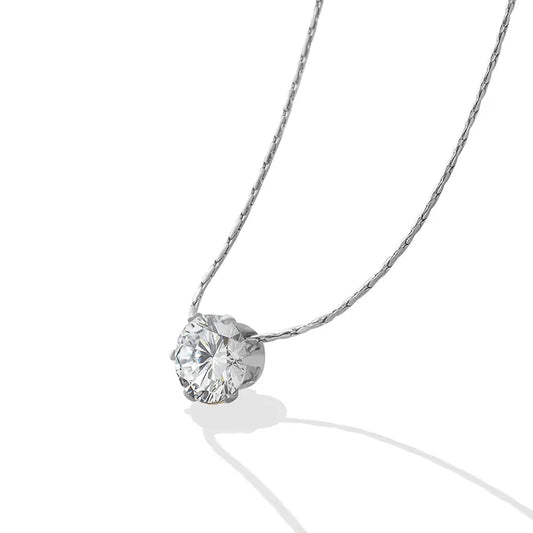 6-Claw Diamond Pendant Necklace – High-Grade Niche Luxury Clavicle Chain for Women