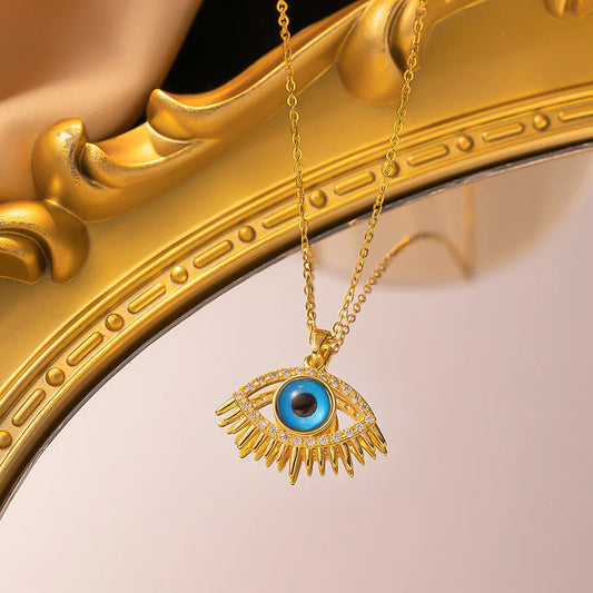 Evil Eye Necklace – 18K Gold Plated, Non-Tarnish Stainless Steel Jewellery