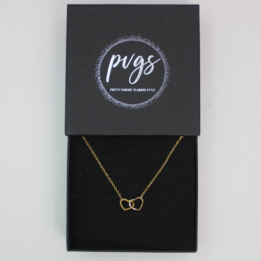 Stainless Steel Love Heart Pendant Necklace Elegant Minimalist Jewellery Gift - Gold