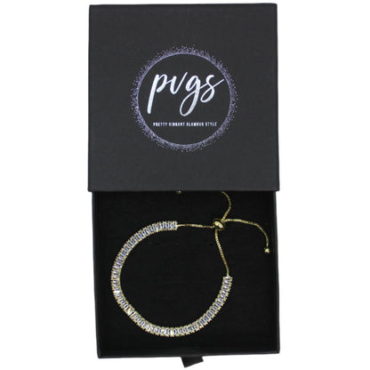 Thora Geometric Crystal Bracelet Sparkling Cubic Zirconia Tennis Perfect Present