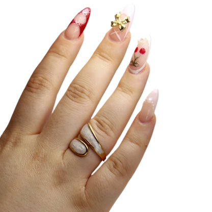 Elegant Gold-Plated Open Ring – Adjustable Stainless Steel Beauty – 18K Gold Plated, Perfect Gift for Her