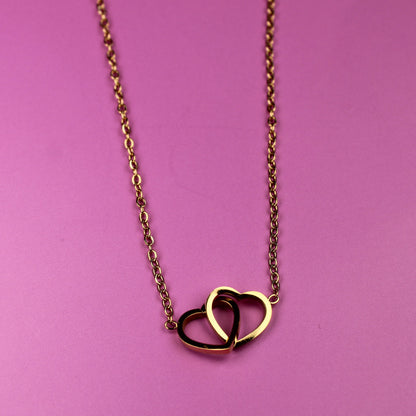 Stainless Steel Love Heart Pendant Necklace | Elegant Minimalist Design – 18K Gold Plated, Perfect Gift for Her