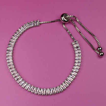 Thora Geometric Crystal Bracelet Sparkling Cubic Zirconia Tennis Perfect Present
