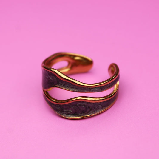 Golden Glow Ring – Adjustable Open Design in Stainless Steel – 18K Gold Plated, Perfect Gift for Her