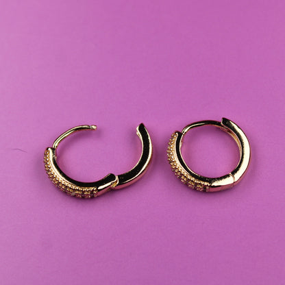 Luxury Gold Plated CZ Hoop Earrings - Sparkling Round Crystal Circle Hoops – 18K Gold Plated, Perfect Gift for Her