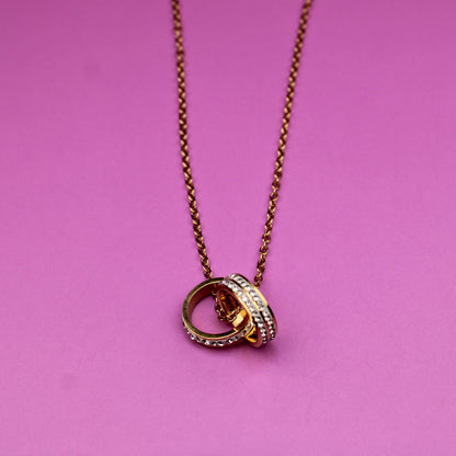 Circle of Sparkle Pendant – CZ Necklace in Gold-Plated Stainless Steel – 18K Gold Plated, Perfect Gift for Her