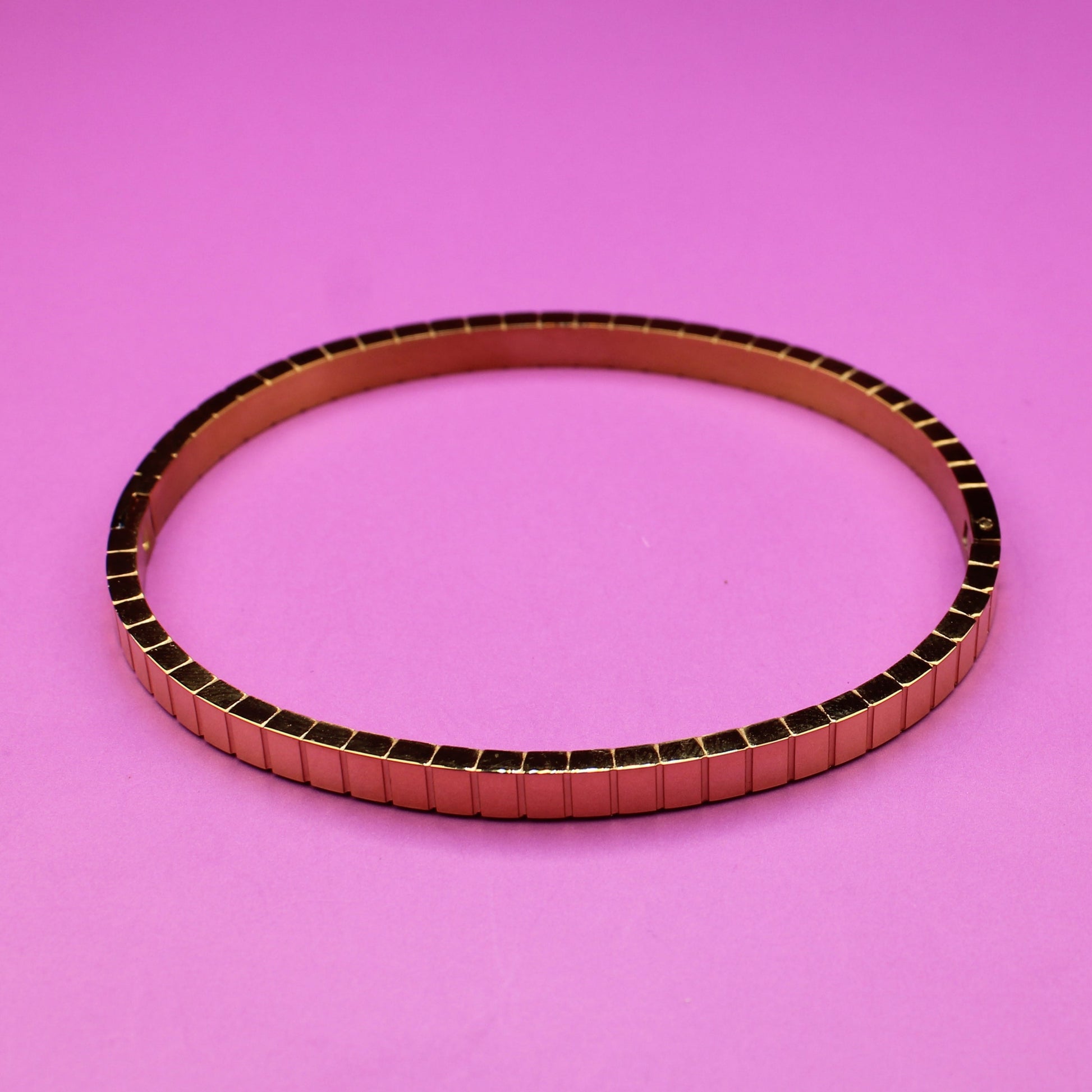 Metallic belt on a pink background