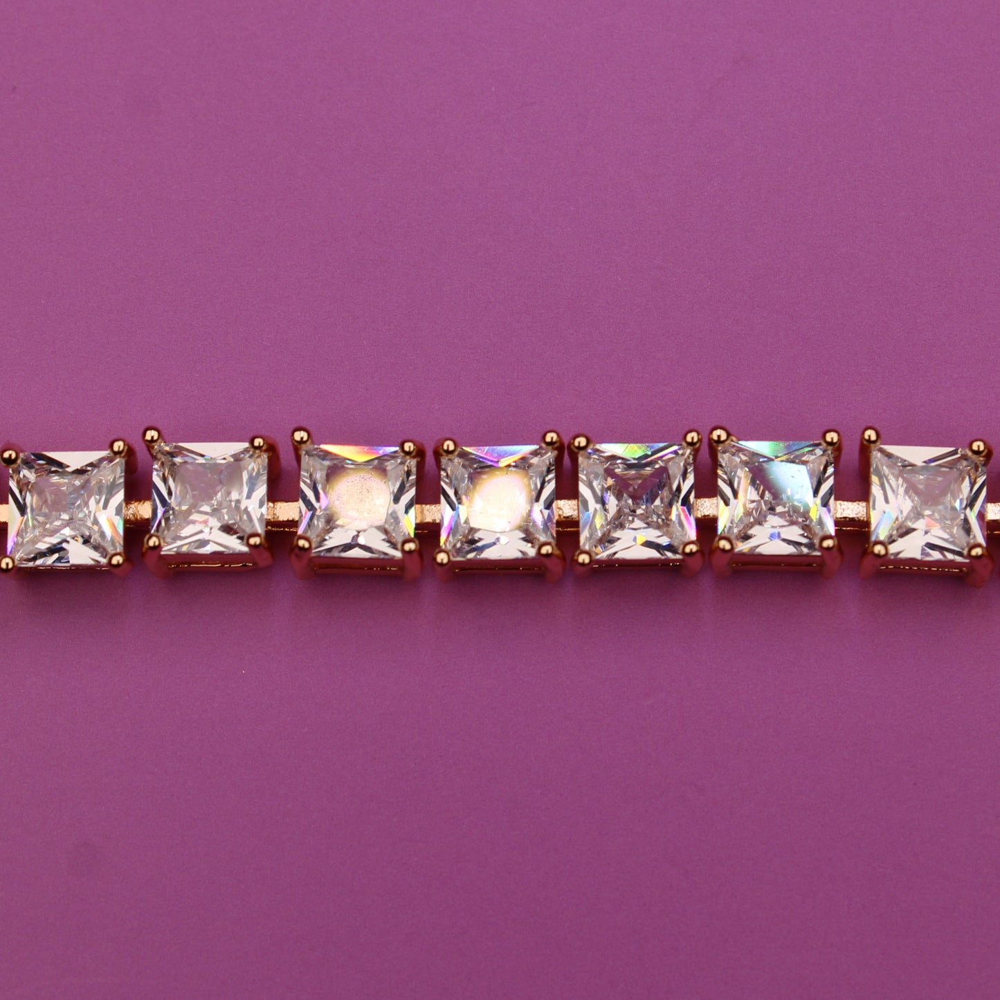 Diamond bracelet on a purple background
