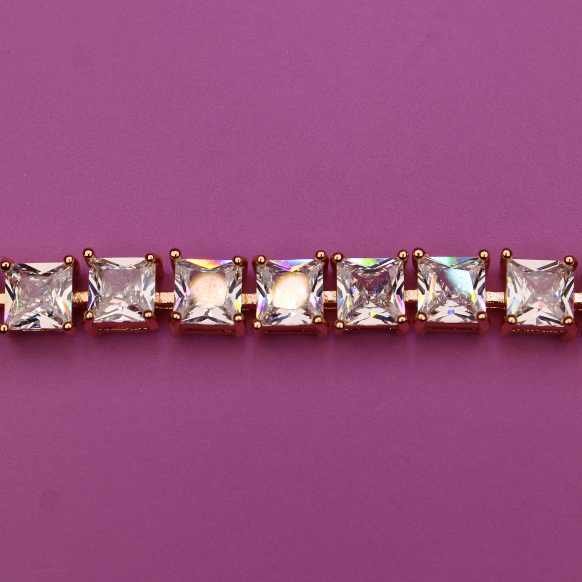 Diamond bracelet on a purple background