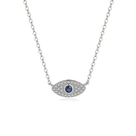 Trendy Blue Evil Eye Necklace – 18K Gold Plated 925 Sterling Silver Protection Jewellery