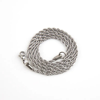Vexie 18k Gold Plated Rope Chain Necklace 25mm Stainless for Gifting for Women - Gold