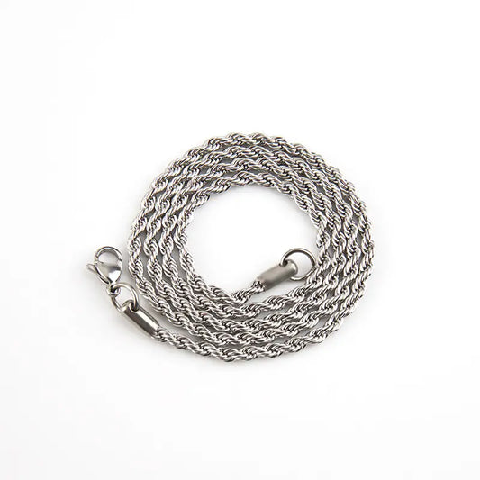 Vexie 18K Gold Plated Rope Chain Necklace | 2.5mm Stainless Steel Twisted Chain