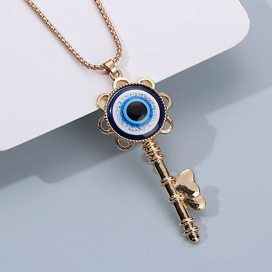 Gold-Plated Evil Eye Necklace – Sparkling Cubic Zirconia Protection Pendant