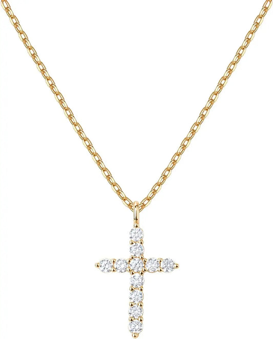 Cubic Zirconia Cross Pendant Necklace – Elegant Women’s Jewellery